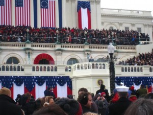 President Obama delivers his inaugural address.